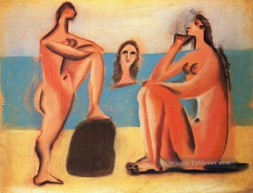 baigneuse baigneuses Tableau Peinture - Trois baigneuses 2 1920 cubiste
